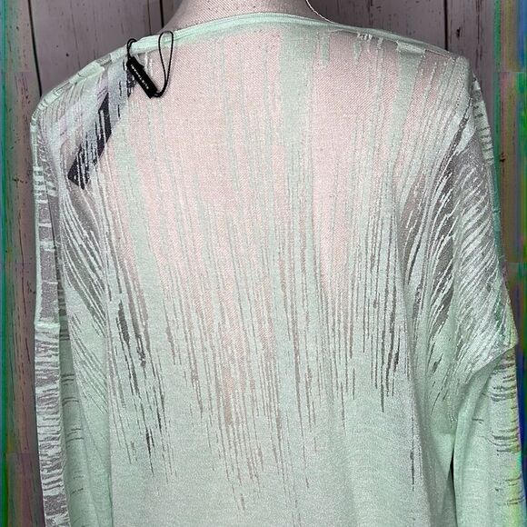 Elie Tahari Mint Cream Henley Sweater - Large - NWT - Picture 4 of 9